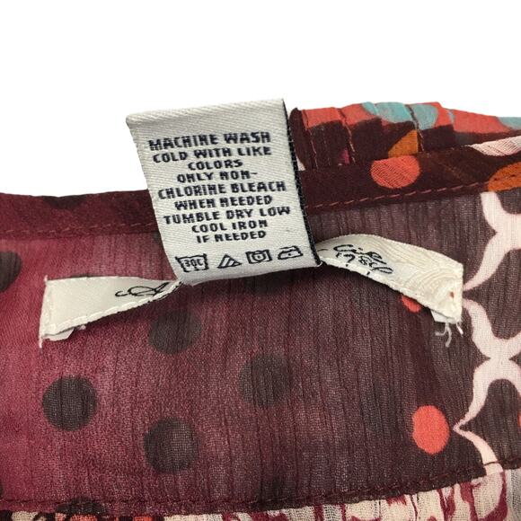 American Rag Tank Top Patchwork Button Front Bohemian Shirt Womens S Mixed Print - Picture 8 of 9